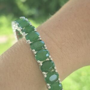 Natural Emerald Elegant Green Gemstone Bracelet